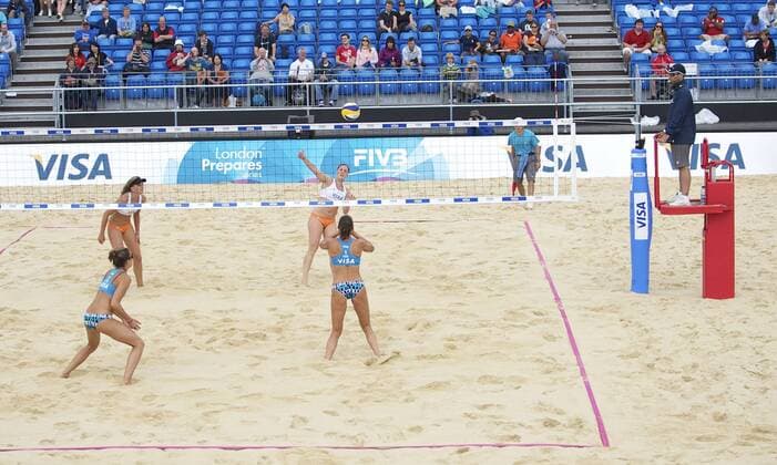 11.08.2011. London, England. LOCOG Test Events for London 2012 Olympic Games. General view of the VISA FIVB Beach Volleyball International at Horse Guards Parade on August 11, 2011 in London, England. xMichaelxPalerx  ActionPlus11200489 Content restricted for UK based newspaper