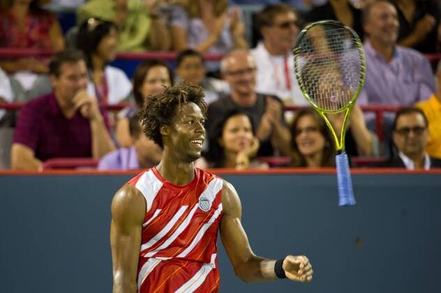 Aug. 12, 2011 - Montreal, Quebec, Canada - Gael Monfils (FRA) plays in QuarterFinal Round at the Uniprix stadium in Montreal, Quebec, Canada. ATP Tennis Herren Rogers Cup Tennis - August 2011 - Men QuarterFinal Round - ZUMAz70