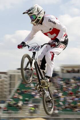 LONDON, ENGLAND. BMX Test Event, the UCI BMX Supercross World Cup from the Olympic Park in London, part of the London Prepares Series. ( 246) SOPPELSA Dino (SUI) rides during the Men s Qualifying Time Trial. xRoganxThomsonx  ActionPlus11202146 Content restricted for UK based newspaper