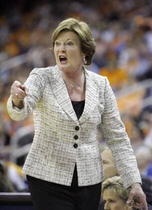 March 7, 2010 - Duluth, GA, USA - University of Tennessee head coach Pat Summitt encouraged her team against Kentucky in this file photo from March 7, 2010 in Duluth, Georgia. Summitt, who has more victories and national championships than any coach in Division I women s basketball history, has announced she has early-stage dementia. BKW-MED-SUMMITT - ZUMAm67