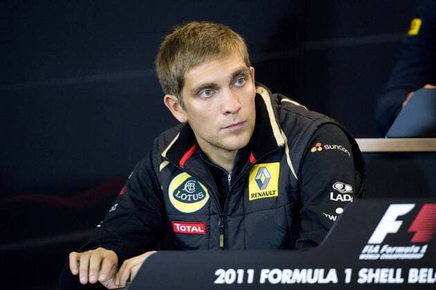Vitaly PETROV (RUS), Lotus Renault GP, nachdenklich, nachdenkend, halbe Figur, Halbfigur, Pressekonferenz am 25.08.2011 Formel 1, Grosser Preis von Belgien in Spa Francorchamps