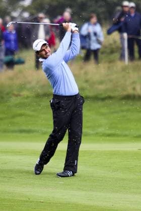 25.08.2011 PGA Golf Herren European Tour Golf, The Johnnie Walker Championship from Gleneagles in Scotland. Edoardo Molinari 2010 champion ITA starts the second day xAlanxOliverx  ActionPlus11203708 Content restricted for UK based newspaper