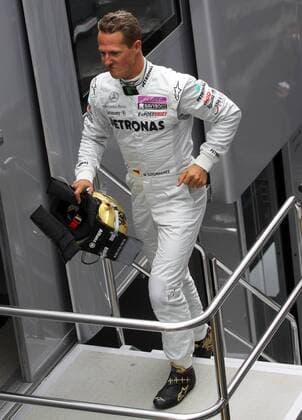 formula 1 GP, Belgien in Spa, 27.08.11, Michael Schumacher, Mercedes MGP W02, nach seinen Abflug,