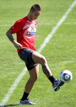 FUSSBALL- EURO 2012 Quali, Training BAD TATZMANNSDORF,AUSTRIA,29.AUG.11 FUSSBALL UEFA Europameisterschaft 2012, Qualifikation, ÖFB Training Nationalteam AUT. Bild zeigt Marko Arnautovic (AUT). 