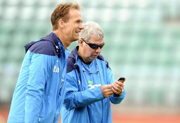 Training Nationalteam Norwegen in Baerum Jon Mörland und Egil Olsen 