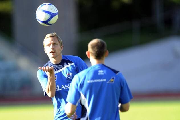 Training Nationalteam Island Nadderud Stadion 30.08.2011 Kristjan Örn Sigurdsson 