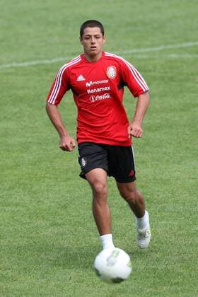 WARSZAWA 30.08.2011 --- MEXICO FOOTBALL NATIONAL TEAM TRAINING JAVIER HERNANDEZ  110830PYK056