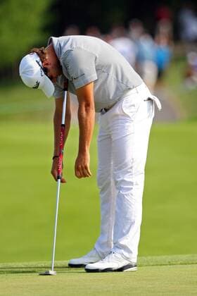 September 4, 2011: Adam Scott reacts after missing a birdie on the tenth hole during the third round of the Deutsche Bank Championship at TPC Boston in Norton, Massachusetts. GOLF 2011: Deutsche Bank Championship SEP 04 - ZUMAc04