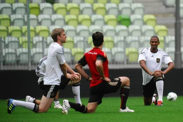 05.09.2011 GDANSK FOOTBALL TRAINING BEFORE INTERNATIONAL FRIENDLY GAME POLAND - GERMANY N Z JEROME BOATENG , Per Mertesacker  20110905_PF_PM122