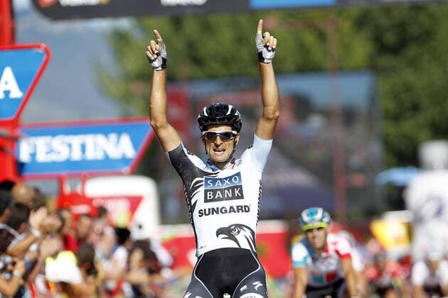 Stage winner Juan Jose Haedo (ARG Saxo Bank Sungard) during the 16th stage of La Vuelta 2011 between Villa Romana La Olmeda and Haro.September 6,2011.  (20110906424) o0 Spanienrundfahrt Etappensieger