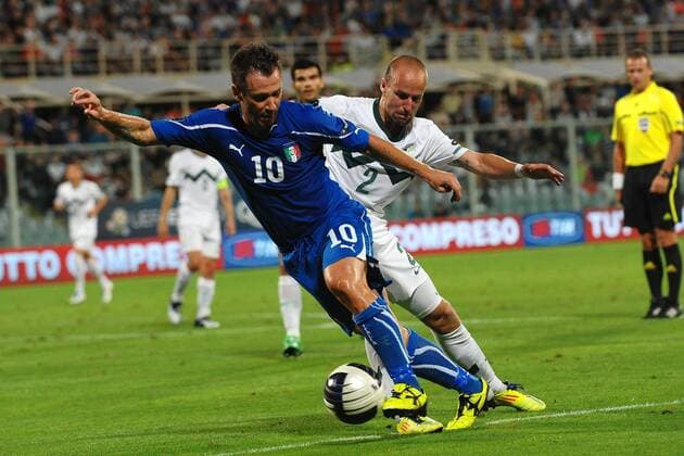 Antonio CASSANO Italia, Miso BRECKO Slovenia Firenze 6 9 2011 Stadio Artemio Franchi, Football 2011 Italien - Slowenien, Qualifikation Euro - andreaxstaccioli