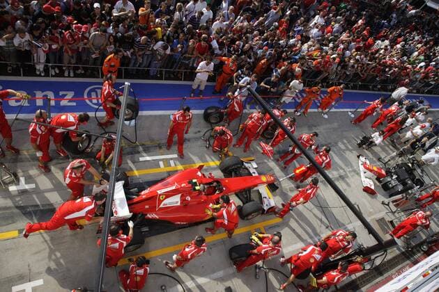 Ferrari Boxenstopp GP Italien 2011 Formel 1 Grand Prix Italien 2011