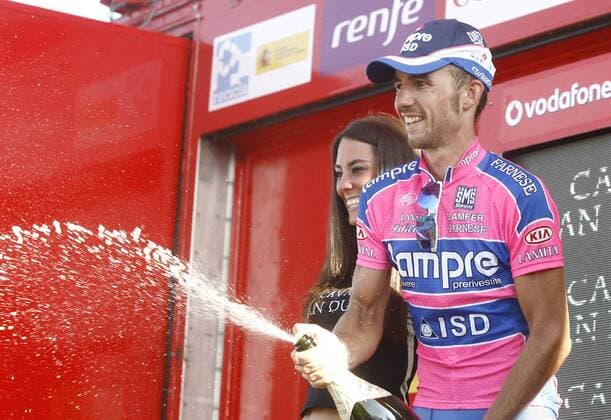 08 09 11 ETAPPE 18: SOLARES - NOJA VUELTA CICLISTA ESPANA 2011 - Etappensieger Francesco Gavazzi (Lampre) -  o0 Siegerehrung