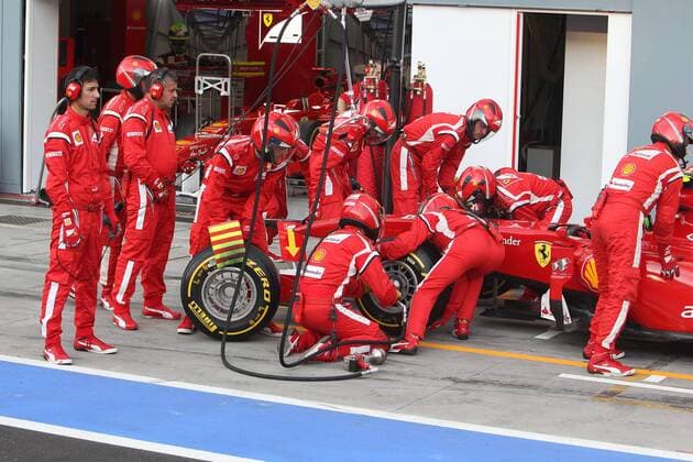 formula 1 GP, Italien in Monza, 09.09.11, Boxenstop Training, Scuderia Ferrari,