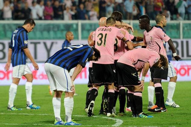 US Palermo - Inter Mailand, esultanza a fine gara Palermo 