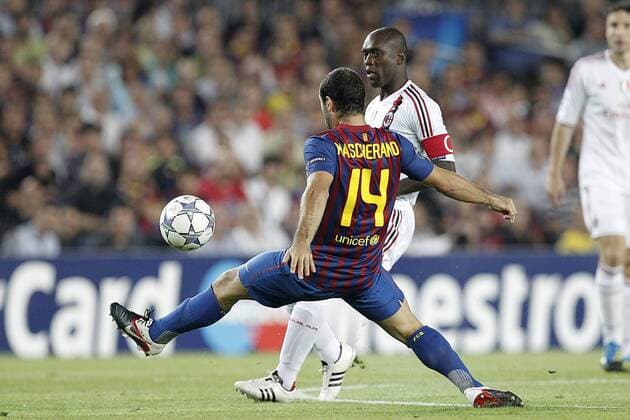 Barcelona s Javier Mascherano and AC Milan s Clarence Seedorf, FC Barcelona (Barca) - AC Mailand  (003)