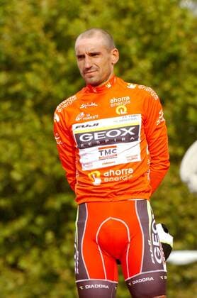 Vuelta a Espana 2011 - 21. Etappe: Circuito del Jarama - Madrid --- Geox - Tmc 2011, Sieger Juan Jose Cobo Acebo, Madrid  o0 Siegerehrung Sieg Gesamtwertung rot Trikot