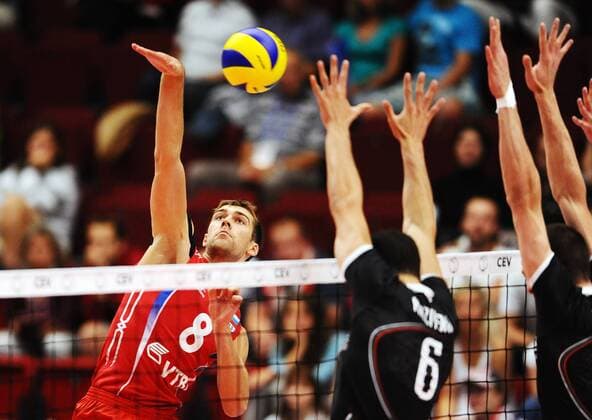 15.09.2011 KARLOWE WARY - 2011 CEV MEN VOLLEYBALL EUROPEAN CHAMPIONSHIP - RUSSIA VS. BULGARIA QUARTER FINAL GAME - DENIS BIRIUKOV -  20110915LUK114