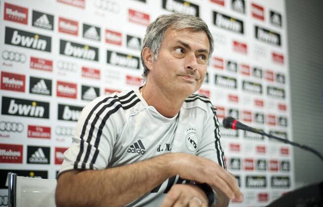 Jose Mourinho, coach of Real Madrid C.F., speaks to the media in a press conference before the Liga ( first division) match between his team and Levante - Valdebebas, Madrid, Spain - 17 09 2011 