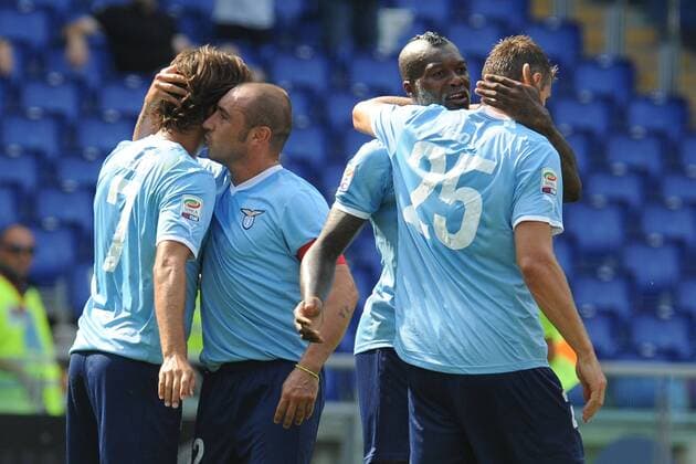 Torjubel Lazio mit Giuseppe Sculli, Miroslav Klose, Djibril Cisse und Cristian Brocchi - Lazio Rom - Genua CFC 1893 (FC) - AntoniettaxBaldassarre