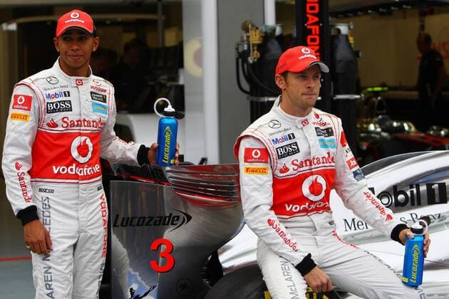 22.09.2011- Lewis Hamilton (GBR), McLaren Mercedes, MP4-26 and Jenson Button (GBR), McLaren Mercedes, MP4-26 Singapore Grand Prix, Singapore 2011 
