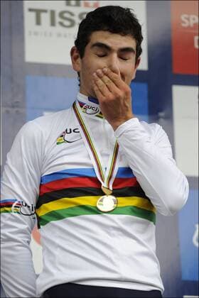 2011, World Championships Junior Men, Weltmeister Pierre Henri Lecuisinier (FRA) : Championnat Du Monde Cycliste Juniors 24.09.2011 xPhotoNewsx  o0 Siegerehrung Sieg, Sieger