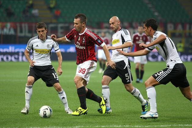 ANTONIO CASSANO RAFAEL MARTINHO ROBERTO GUANA - AC Milan vs. AC Cesena -