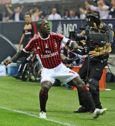 Serie A - AC Milan vs. AC Cesena: esultanza gol Clarence Seedorf 
