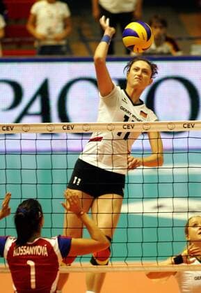 29.09.2011 Belgrade(Serbia) Germany-Czech Republic CEV European women s volleyball championship quarter final Christiane Fürst(c) Germany and Andrea Kossanyiova (L) Czech Republic : 