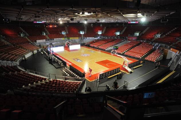 Audi Dome, Heimspielstätte des FC Bayern München o0 Sportstätte, Halle, Totale