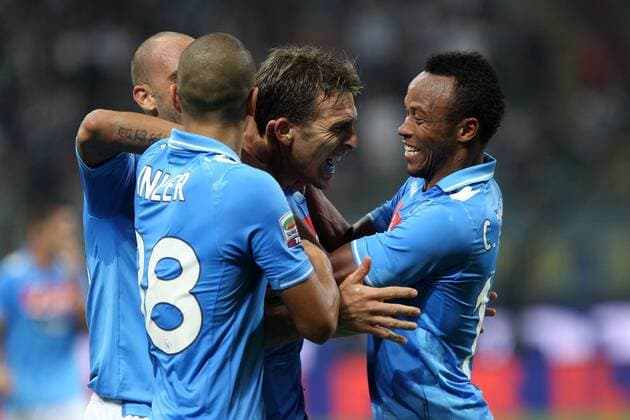 Hugo Campagnaro Napoli Celebration - 01 10 2011 Serie A 2011 2012 Inter Mailand vs SSC Neapel -