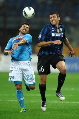 Ezequiel LAVEZZI Napoli, LUCIO Inter - 01 10 2011 Serie A 2011 2012 Inter Mailand vs SSC Neapel - andreaxstaccioli