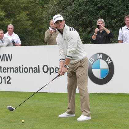 Martin Kaymer zu Besuch in Stommeln auf dem Golfplatz Gut Lärchenhof im Rahmen der Auftaktveranstaltung BMW International Open (Juni 2012)