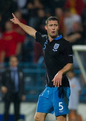 Gary Cahill of England European Championship Qualifying Group G Montenegro v England 7th October, 2011 EDITORIAL USE ONLY. No use with unauthorised audio, video, data, fixture lists, club league logos or live services. Online in-match use limited to 120 images, no video emulation. No use in betting, games or single club league player publications. o00 Euro