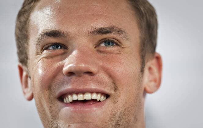 Düsseldorf, 09.10.2011, Pressekonferenz Torwart Manuel Neuer (Deutschland) mm