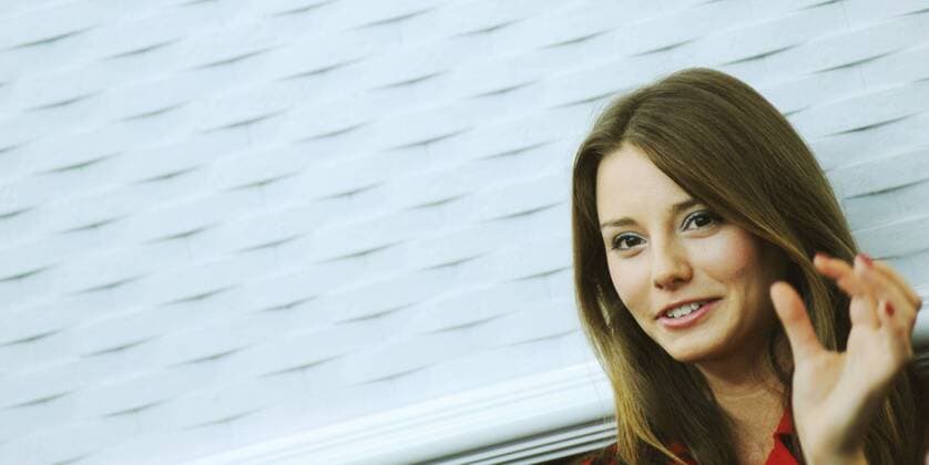 Golfer Klara Spilkova is seen at a press conference on opening of her cooperation with Diamonds International Corporation in Prague, Czech Republic on October, 13, 2011. (CTKxPhoto VeronikaxSimkova)  CTKPhoto2201110130192001