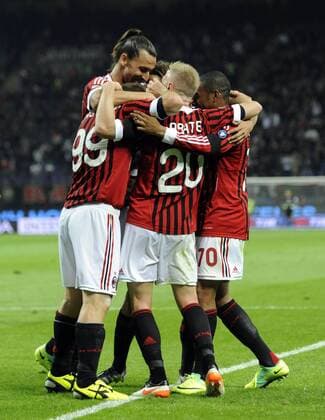 Serie A 2011 2012 AC Milan - US Palermo: Jubel Milan xHOCHxZWEIx xItalyxPhotoxPressx 