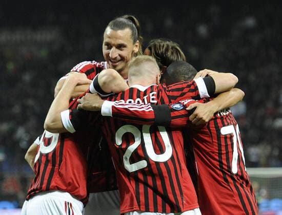 Serie A 2011 2012 AC Milan - US Palermo: Jubel Zlatan Ibrahimovic xHOCHxZWEIx xItalyxPhotoxPressx 