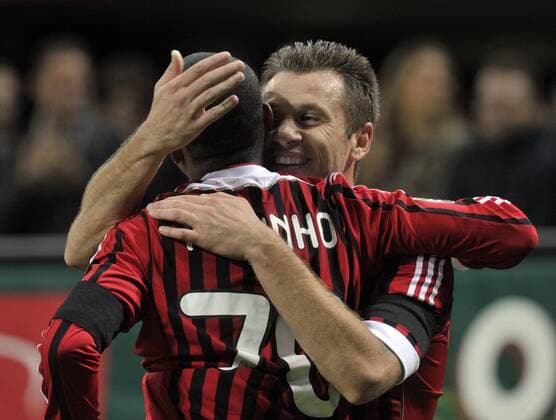 Serie A 2011 2012 AC Milan - US Palermo: Antonio Cassano , Robinho xHOCHxZWEIx xItalyxPhotoxPressx 