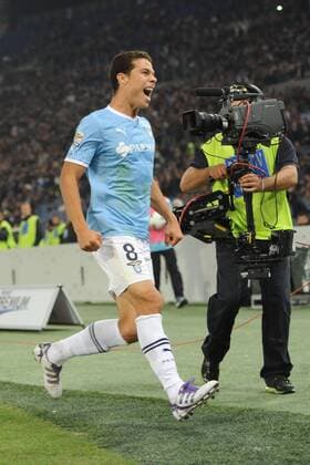 Esultanza di Anderon Hernanes (Lazio) dopo aver trasformato il rigore in gol Lazio Roma vs AS Roma Serie A AntoniettaxBaldassarre