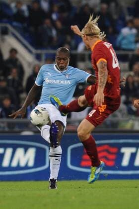 Djibril Cisse (Lazio) Simon Kjaer (Roma) Lazio Roma vs AS Roma Serie A AntoniettaxBaldassarre