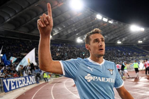 Esultanza Miroslav KLOSE a fine partita Celebration Lazio Roma vs AS Roma Serie A andreaxstaccioli