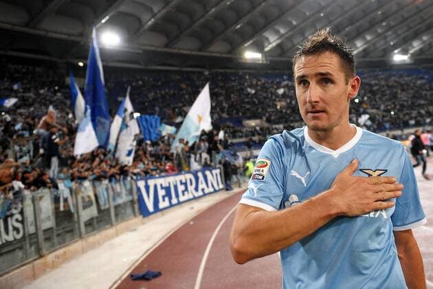 Esultanza Miroslav KLOSE a fine partita Celebration Lazio Roma vs AS Roma Serie A andreaxstaccioli