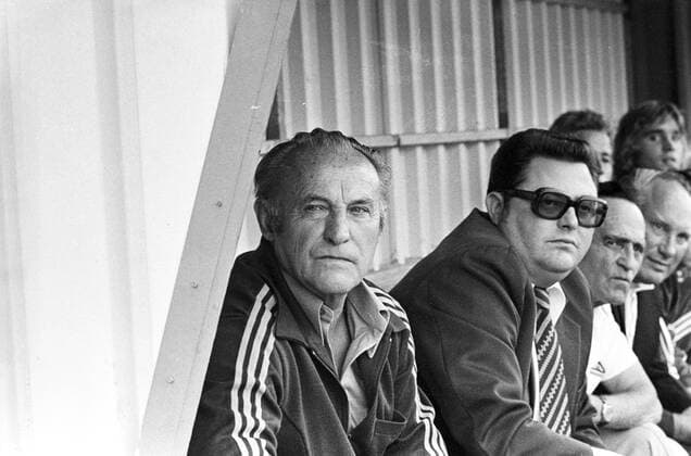 Fußball, Trainerhistorie, Kickers Offenbach Trainer Paul Oßwald (Kickers Offenbach, li.) Aufnahmedatum geschätzt