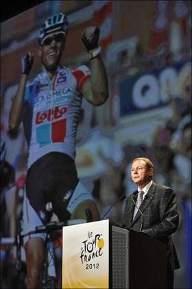 Andre Gilles ( President du College provincial de Liege ) Präsentation der Tour de France 2012 - Palais des Congres de Paris - 18.10.2011 - xPhotoNewsx 