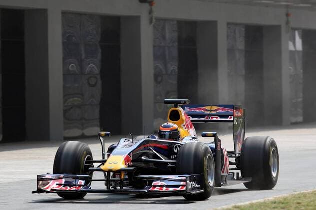 formula 1 GP, Circuit Opening in INDIA - Neel JANI from Switzerland driving a demo on the new race track in a Red Bull F1 car. 2011 FORMULA 1 AIRTEL GRAND PRIX OF INDIA, Buddh International Circuit - NEW DELHI 20.10.11
