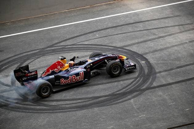 formula 1 GP, Circuit Opening in INDIA - Neel JANI from Switzerland driving a demo on the new race track in a Red Bull F1 car. 2011 FORMULA 1 AIRTEL GRAND PRIX OF INDIA, Buddh International Circuit - NEW DELHI 20.10.11