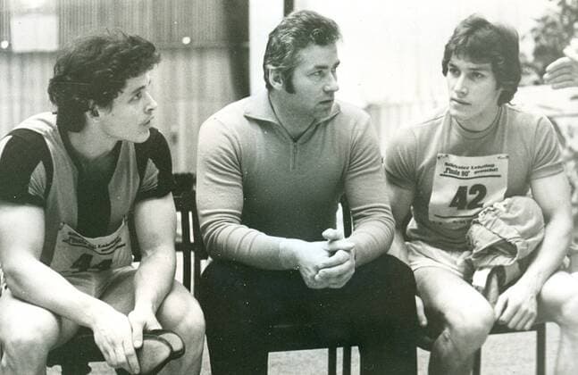 Meinhard Nehmer 1979 in der Stadthalle Suhl bei den Stärksten Lehrlingen in der DDR o0 Vsw
