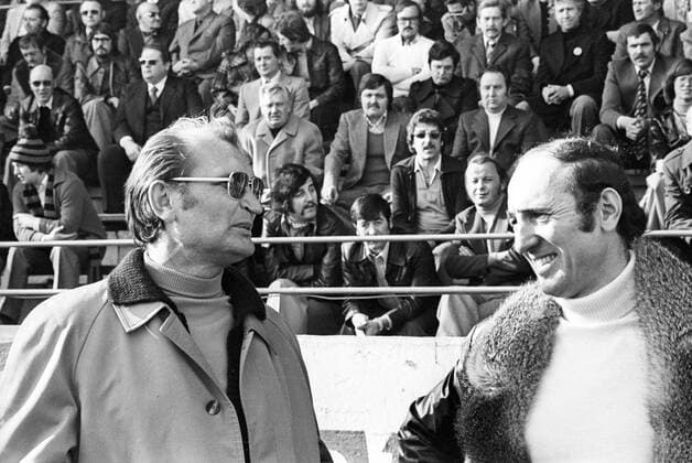 Fußball, Trainerhistorie Westfalia Herne von 1938 bis heute Trainer Ivica Horvat (Westfalia Herne, li.) und Trainer Slobodan Cendic (SV Waldhof Mannheim) Aufnahmedatum geschätzt