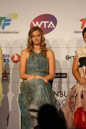 ISTANBUL, Turkey - The eight competitors at the TEB BNP Paribas WTA Tennis Damen Championships were split into their two round robin groups at the official draw ceremony Sunday night, with play set to begin at the 4.9-million-dollar year-end finale on Tuesday. 23.10.2011 Pictured: Petra Kvitova of the Czech Republic.  o0 Logo Verbandslogo